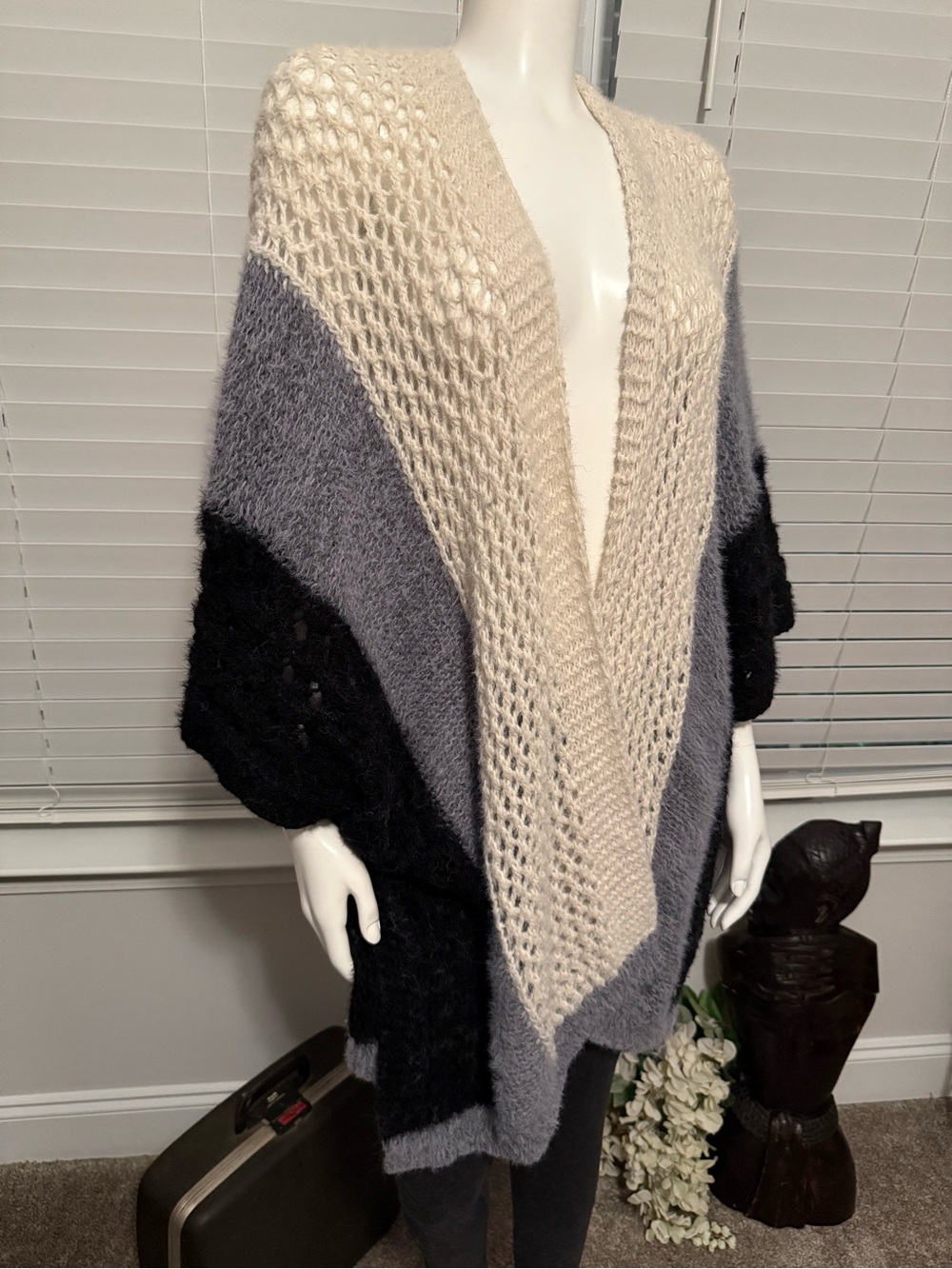 Coco + Carmen Garcelle Chunky Knit Striped Cardigan One Size
